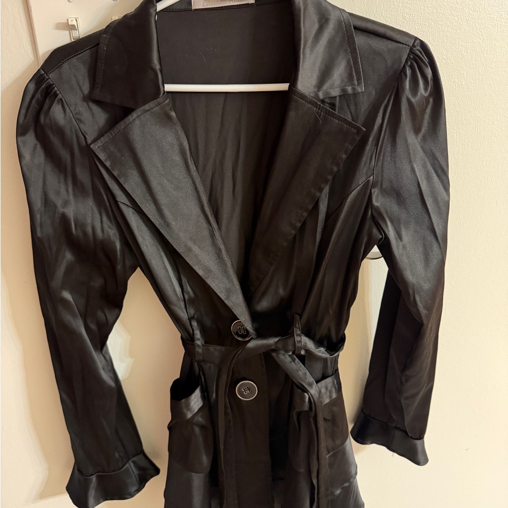 Charlotte Russe Black Satin Blazer